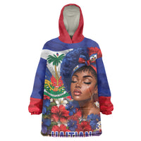 Haitian Princess Wearable Blanket Hoodie Cultural Pride Floral Art