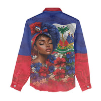 Haitian Princess Women Casual Shirt Cultural Pride Floral Art