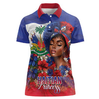 Haitian Princess Women Polo Shirt Cultural Pride Floral Art