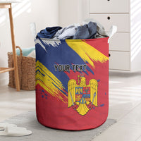 Personalized Romania Flag Day Laundry Basket Royal Eagle Patriotic Heritage