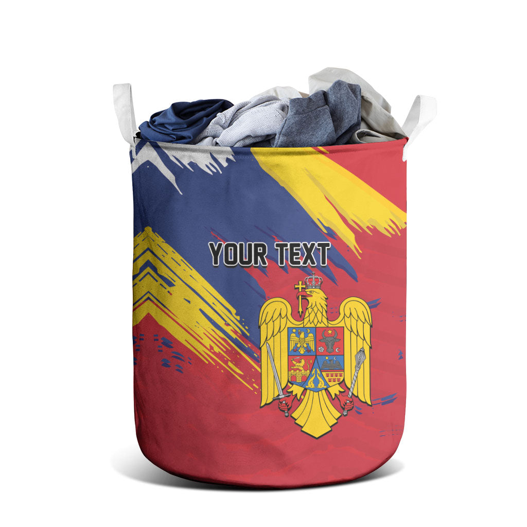 Personalized Romania Flag Day Laundry Basket Royal Eagle Patriotic Heritage