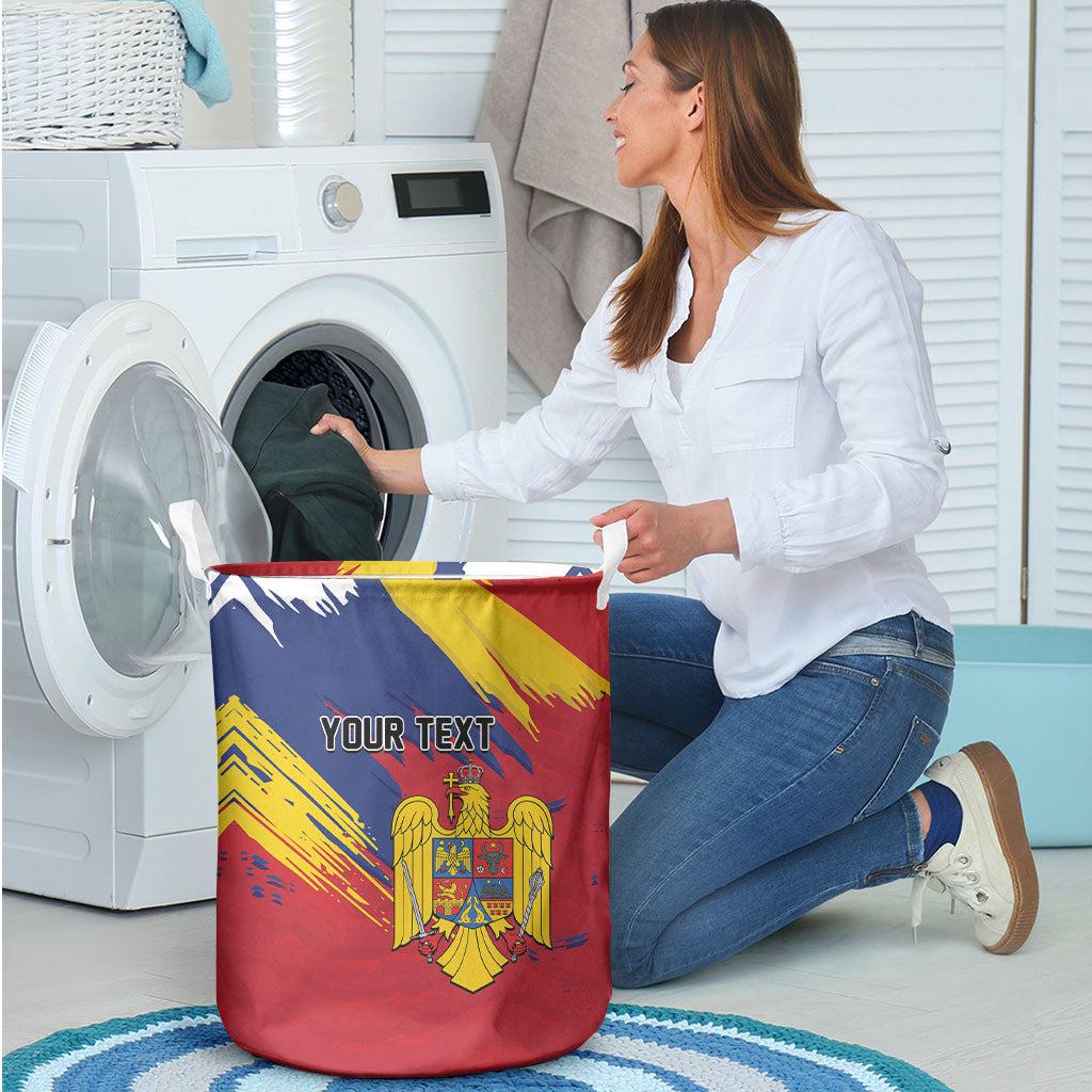 Personalized Romania Flag Day Laundry Basket Royal Eagle Patriotic Heritage
