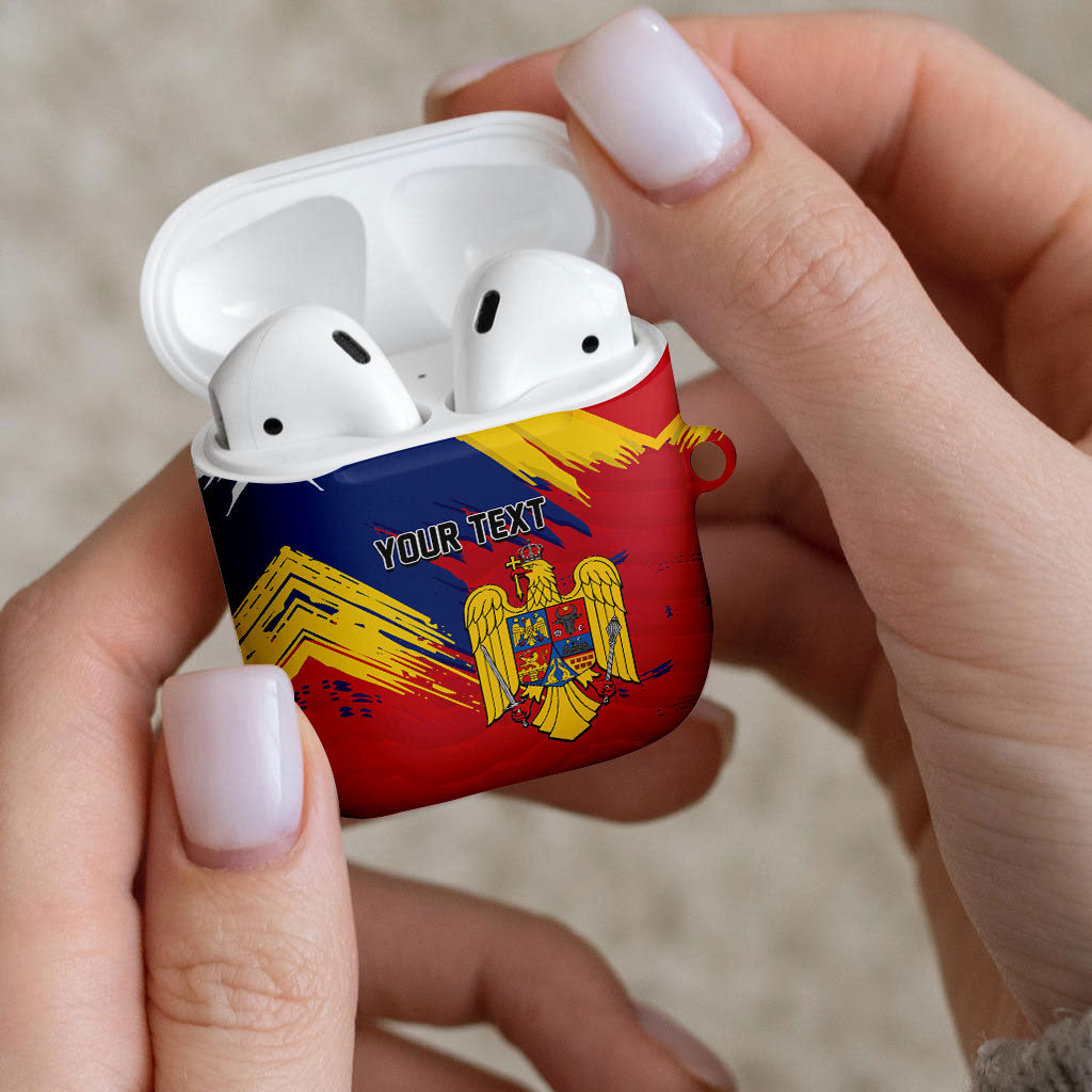 Personalized Romania Flag Day AirPods Case Royal Eagle Patriotic Heritage