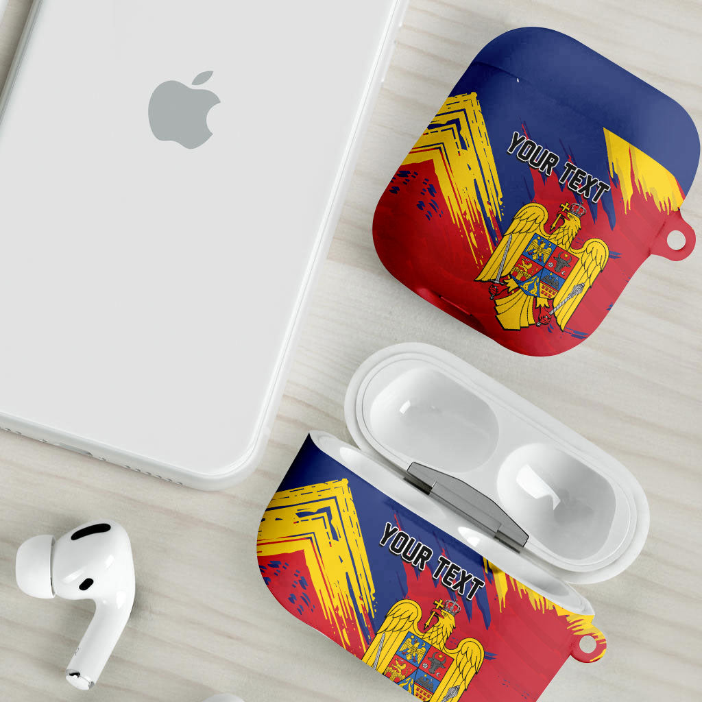 Personalized Romania Flag Day AirPods Case Royal Eagle Patriotic Heritage