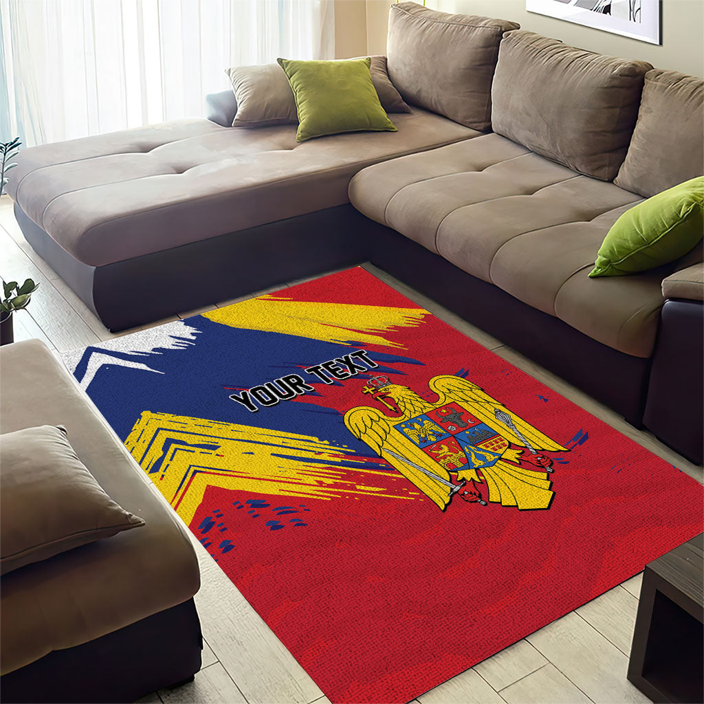 Personalized Romania Flag Day Area Rug Royal Eagle Patriotic Heritage