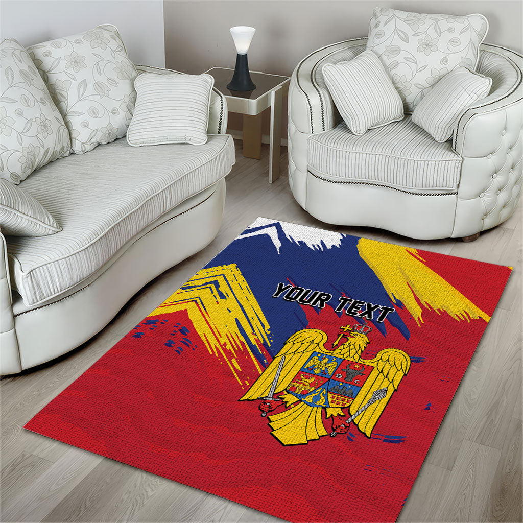 Personalized Romania Flag Day Area Rug Royal Eagle Patriotic Heritage