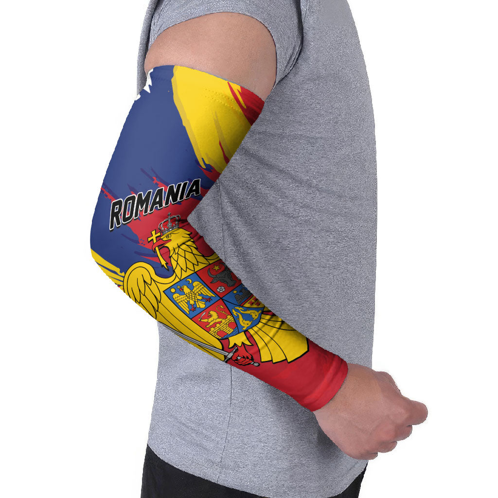 Personalized Romania Flag Day Arm Sleeves Royal Eagle Patriotic Heritage