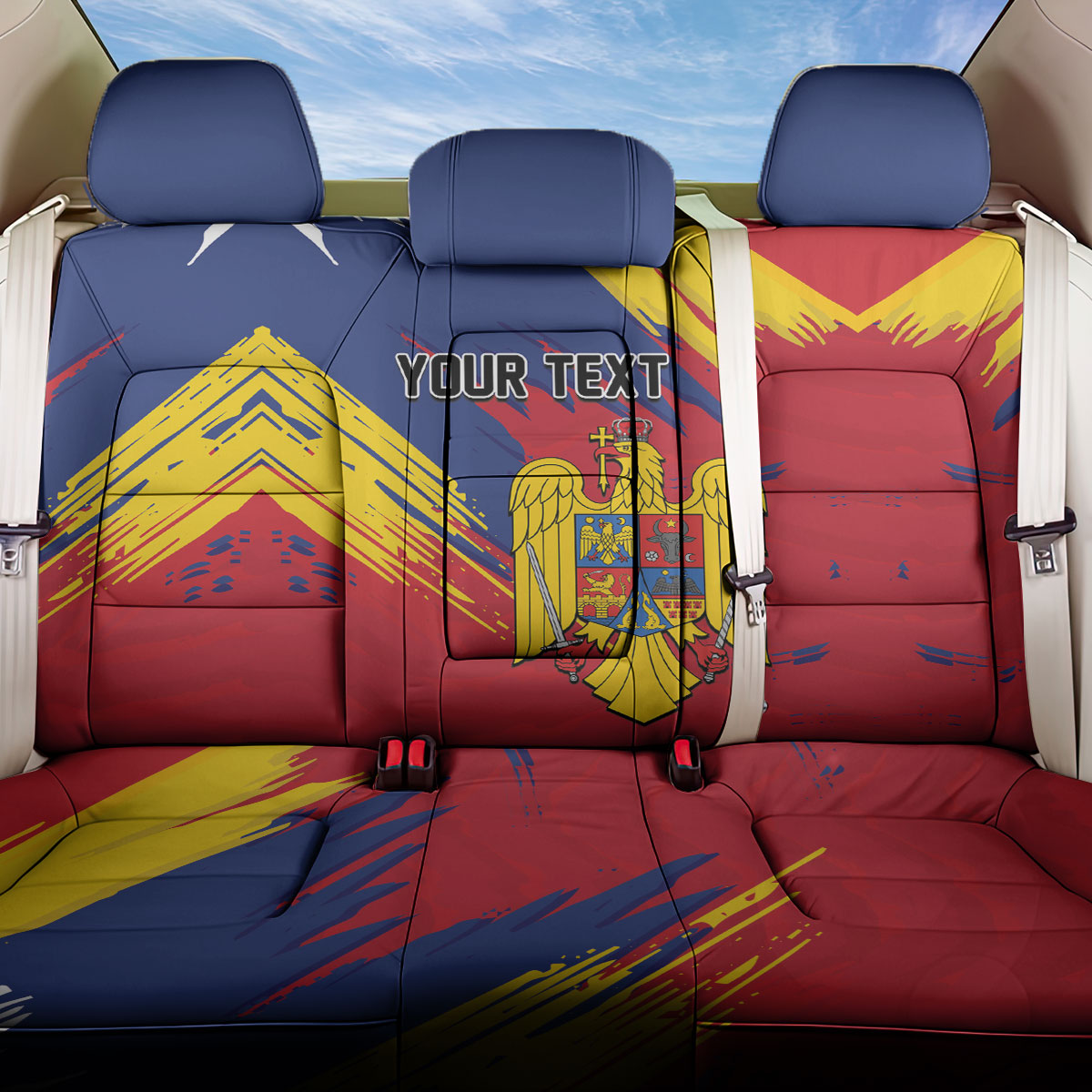 Personalized Romania Flag Day Back Car Seat Cover Royal Eagle Patriotic Heritage