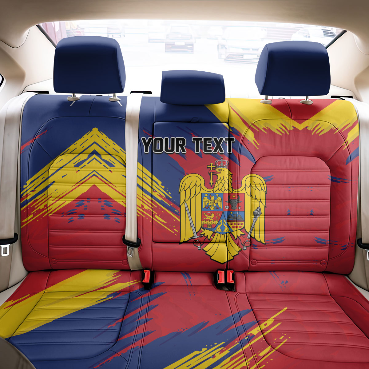 Personalized Romania Flag Day Back Car Seat Cover Royal Eagle Patriotic Heritage