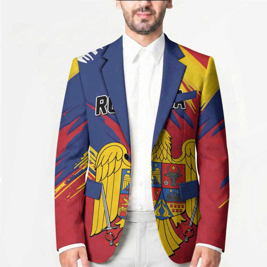 Personalized Romania Flag Day Blazer Royal Eagle Patriotic Heritage