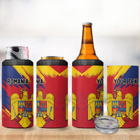 Personalized Romania Flag Day 4 in 1 Can Cooler Tumbler Royal Eagle Patriotic Heritage