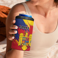Personalized Romania Flag Day 4 in 1 Can Cooler Tumbler Royal Eagle Patriotic Heritage