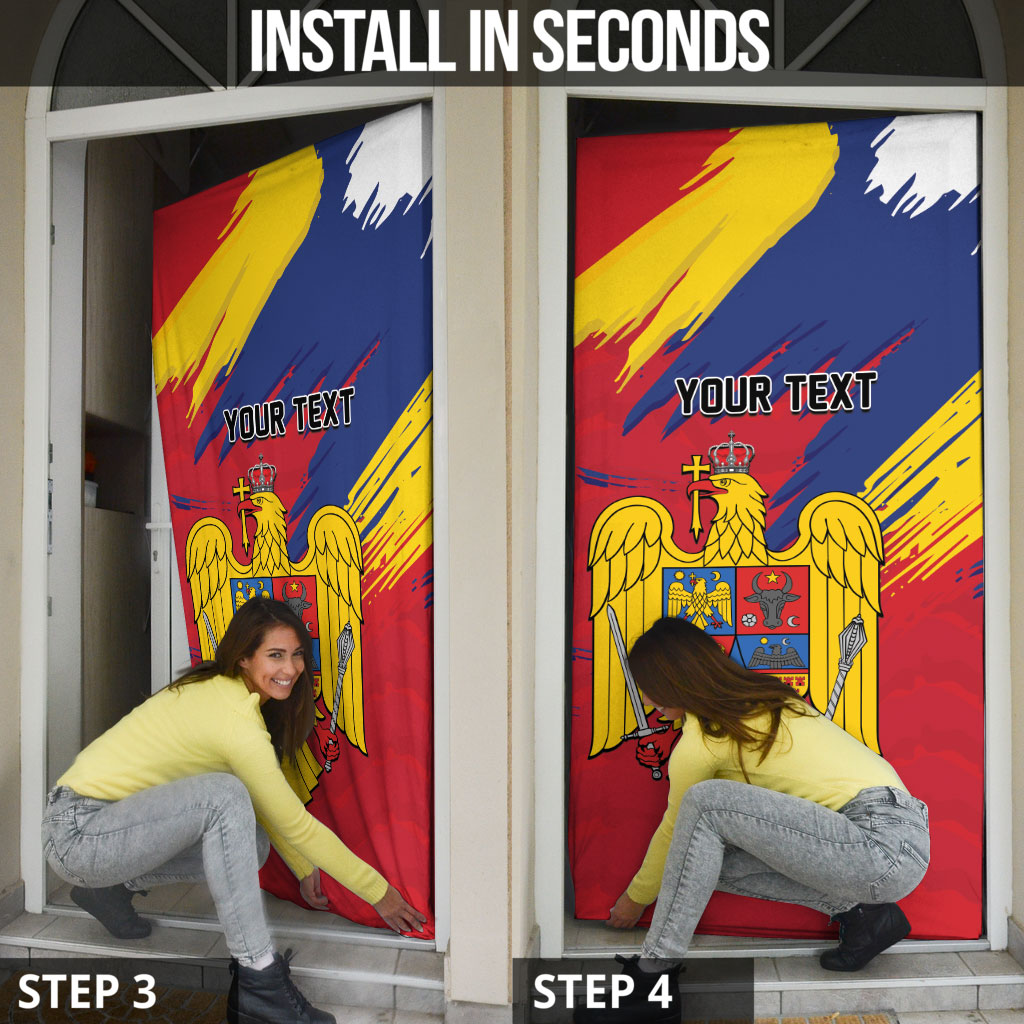 Personalized Romania Flag Day Door Cover Royal Eagle Patriotic Heritage
