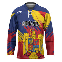 Personalized Romania Flag Day Hockey Jersey Royal Eagle Patriotic Heritage