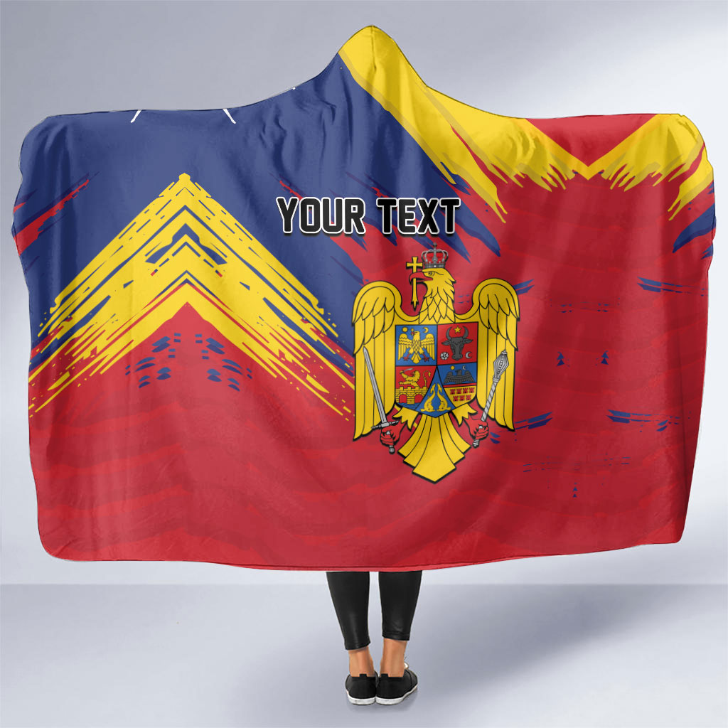 Personalized Romania Flag Day Hooded Blanket Royal Eagle Patriotic Heritage
