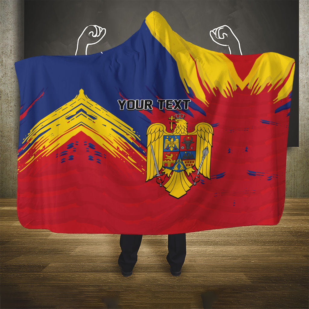 Personalized Romania Flag Day Hooded Blanket Royal Eagle Patriotic Heritage