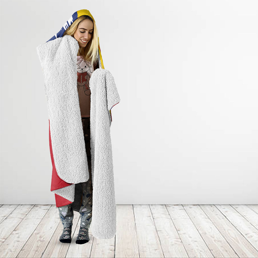 Personalized Romania Flag Day Hooded Blanket Royal Eagle Patriotic Heritage