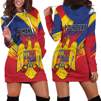 Personalized Romania Flag Day Hoodie Dress Royal Eagle Patriotic Heritage