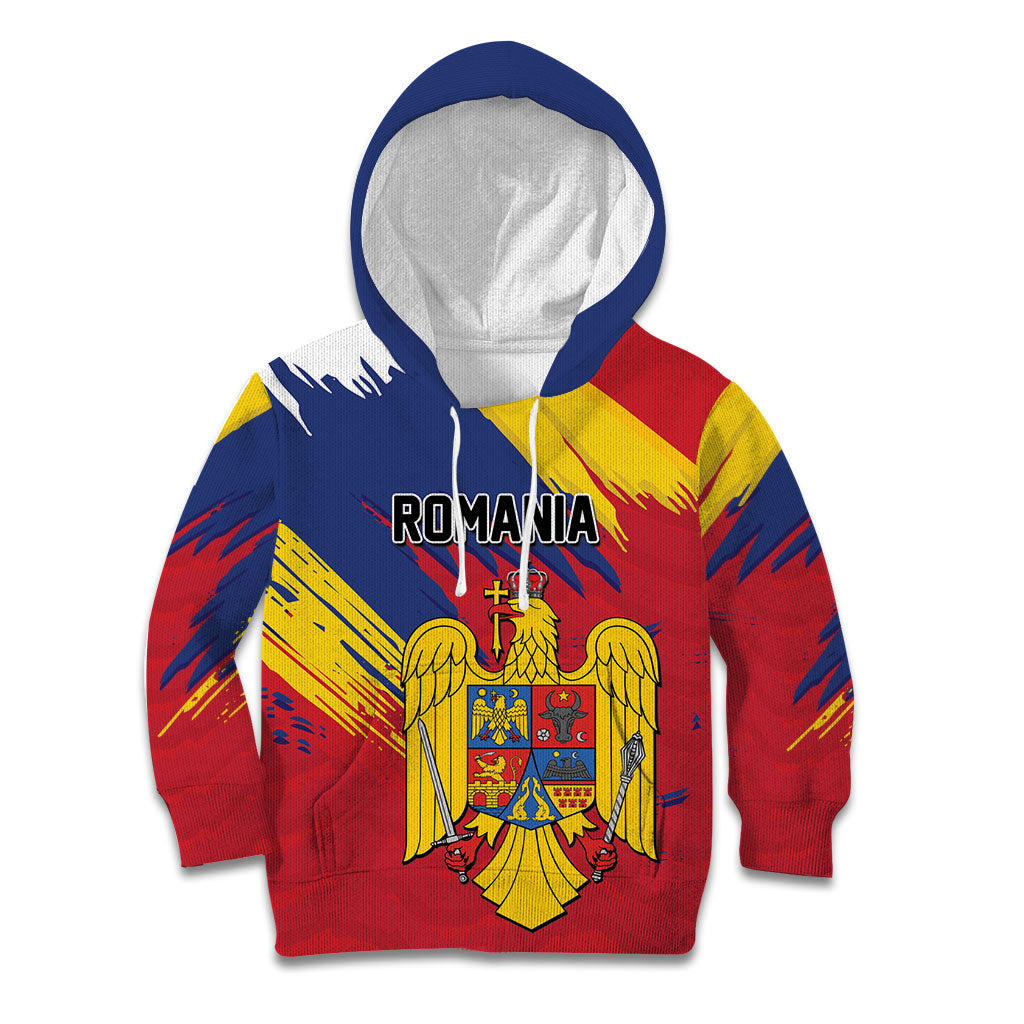 Personalized Romania Flag Day Kid Hoodie Royal Eagle Patriotic Heritage