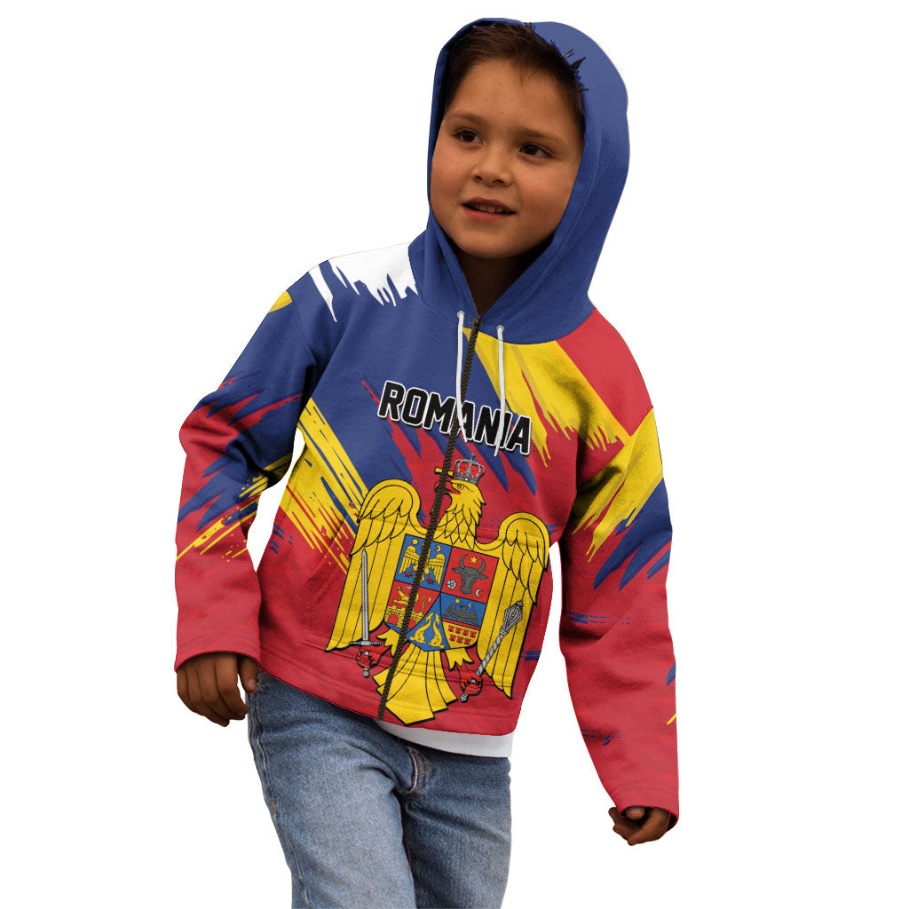 Personalized Romania Flag Day Kid Hoodie Royal Eagle Patriotic Heritage