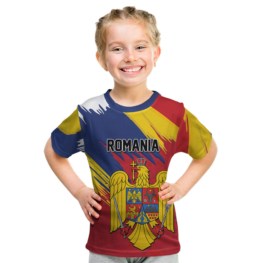 Personalized Romania Flag Day Kid T Shirt Royal Eagle Patriotic Heritage