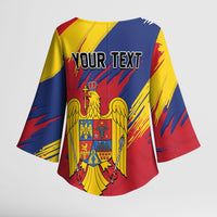Personalized Romania Flag Day Kimono Sleeve Blouse Royal Eagle Patriotic Heritage