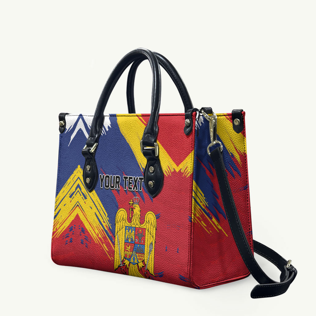 Personalized Romania Flag Day Leather Bag Royal Eagle Patriotic Heritage