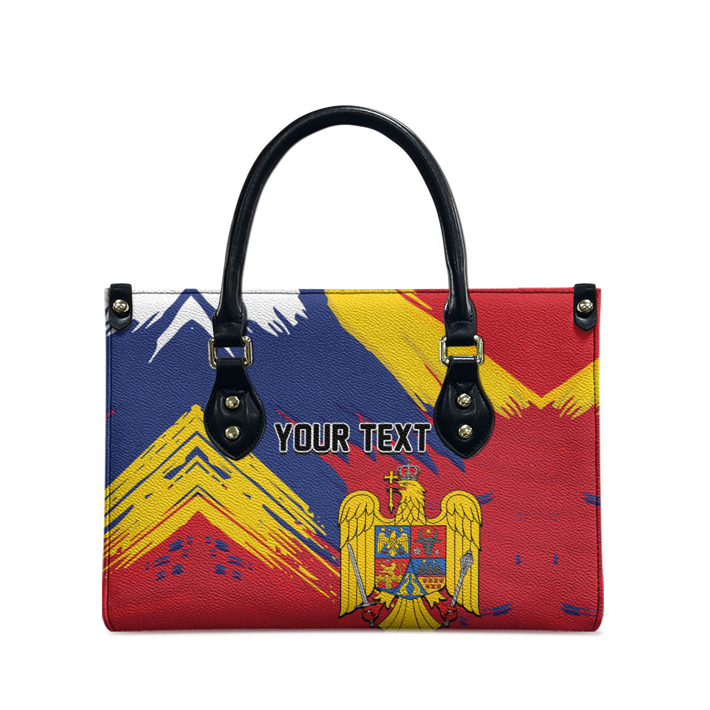 Personalized Romania Flag Day Leather Bag Royal Eagle Patriotic Heritage