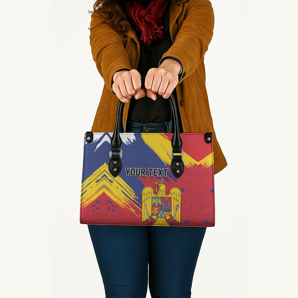 Personalized Romania Flag Day Leather Bag Royal Eagle Patriotic Heritage