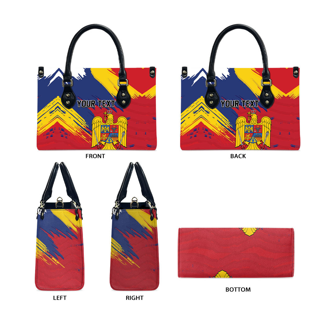 Personalized Romania Flag Day Leather Bag Royal Eagle Patriotic Heritage