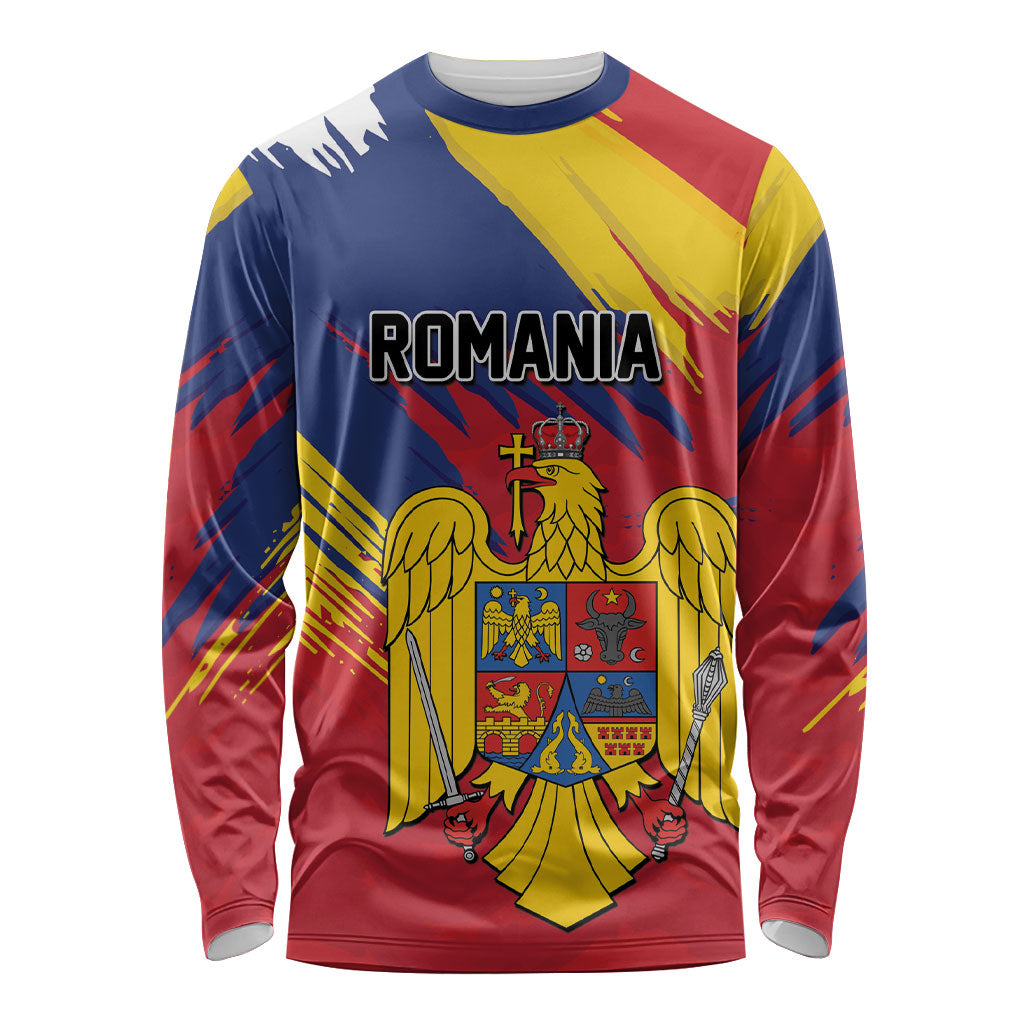 Personalized Romania Flag Day Long Sleeve Shirt Royal Eagle Patriotic Heritage