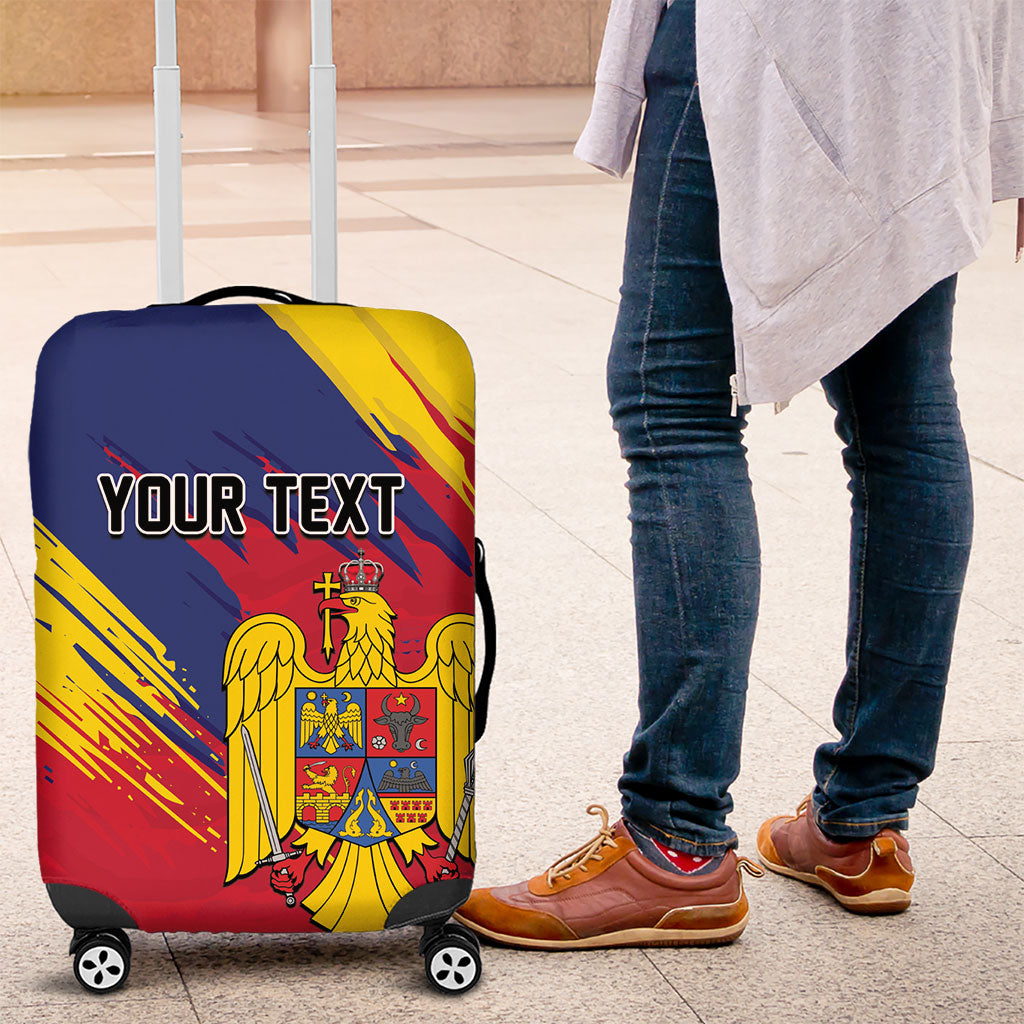Personalized Romania Flag Day Luggage Cover Royal Eagle Patriotic Heritage