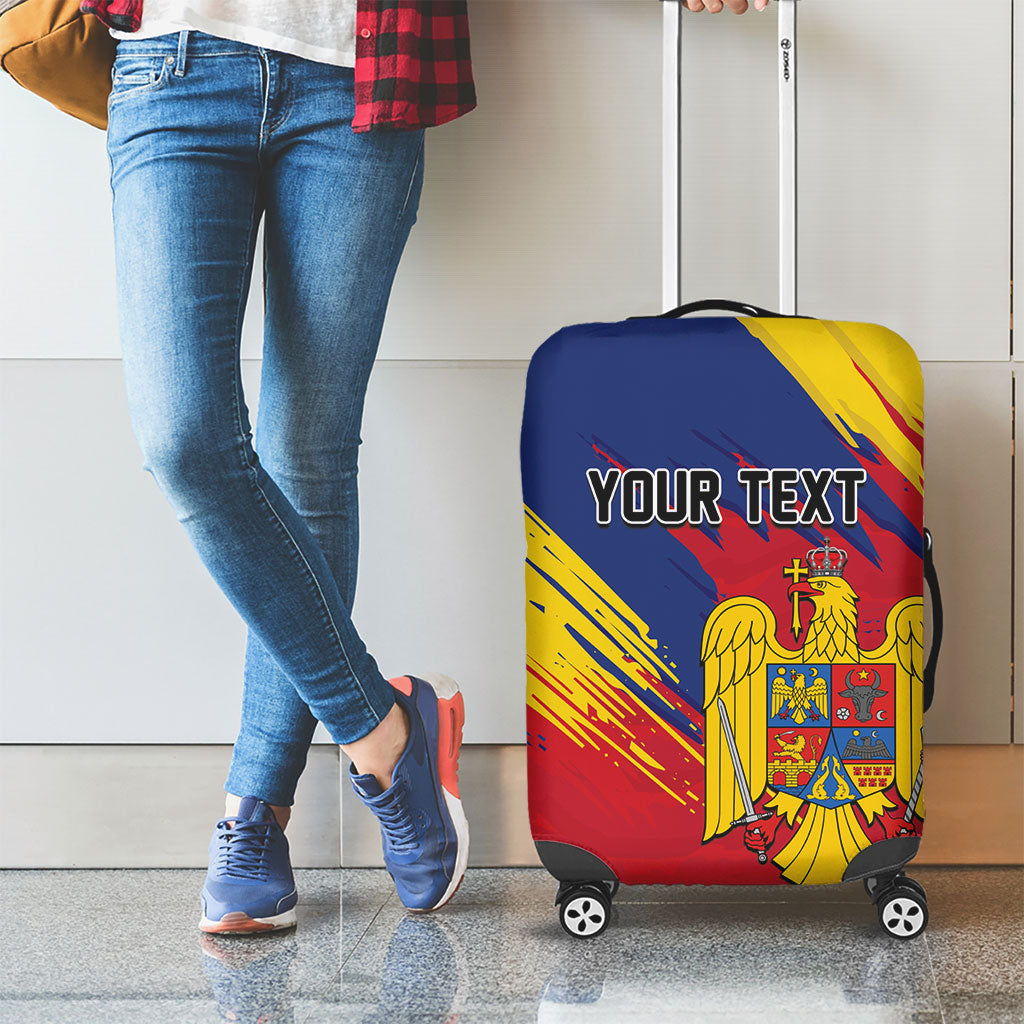 Personalized Romania Flag Day Luggage Cover Royal Eagle Patriotic Heritage