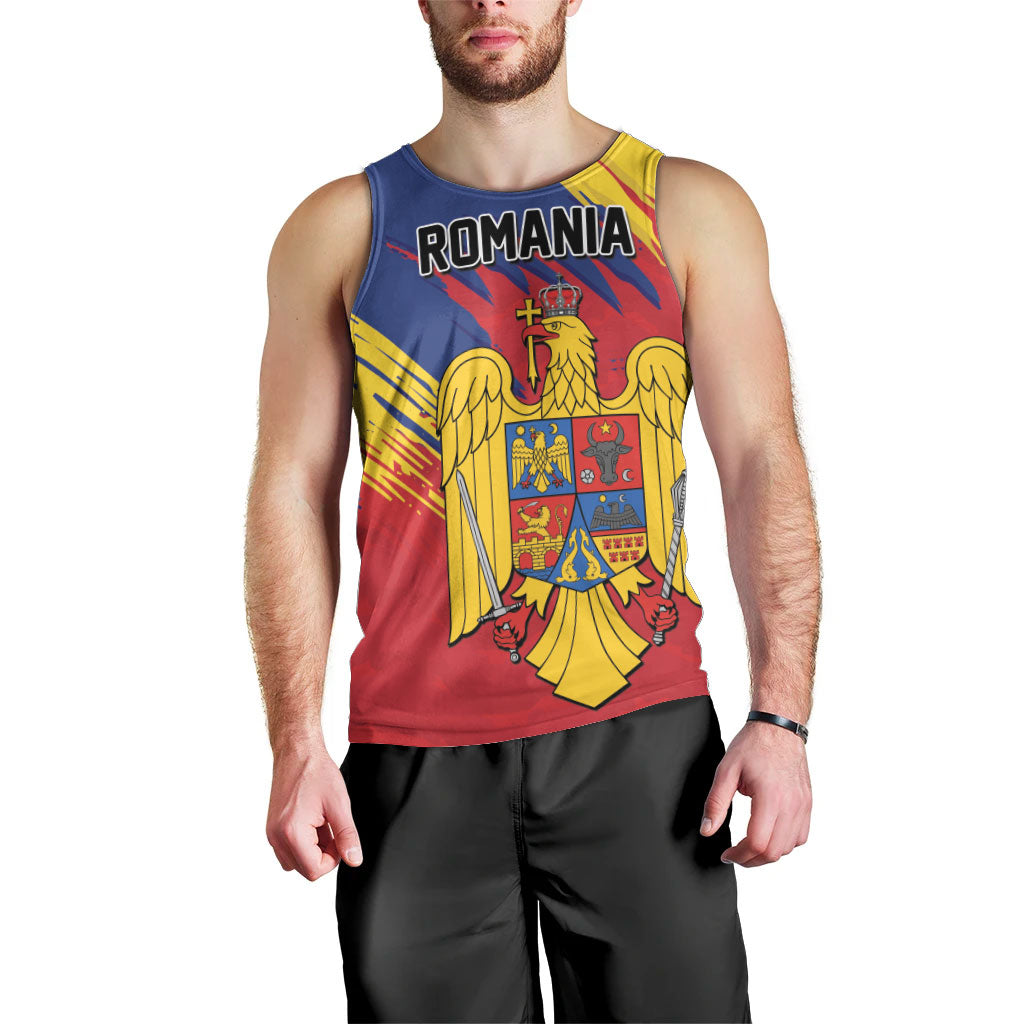 Personalized Romania Flag Day Men Tank Top Royal Eagle Patriotic Heritage