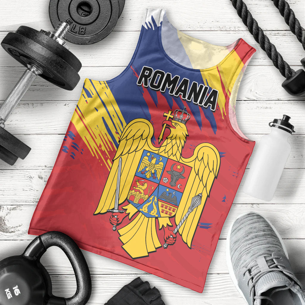 Personalized Romania Flag Day Men Tank Top Royal Eagle Patriotic Heritage