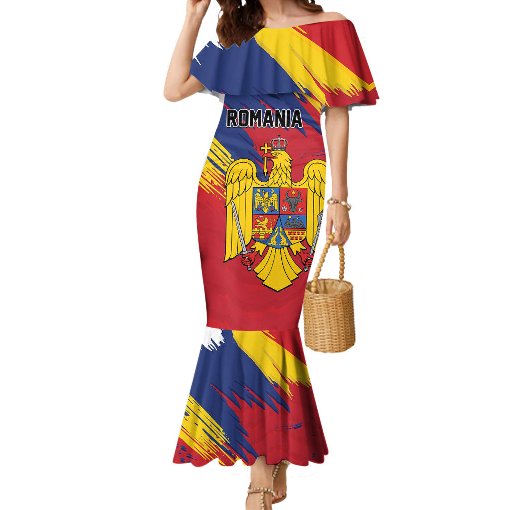 Personalized Romania Flag Day Mermaid Dress Royal Eagle Patriotic Heritage