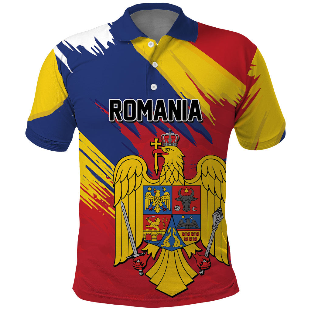 Personalized Romania Flag Day Polo Shirt Royal Eagle Patriotic Heritage