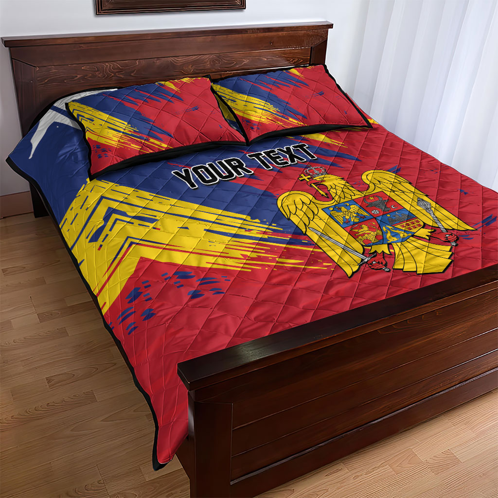 Personalized Romania Flag Day Quilt Bed Set Royal Eagle Patriotic Heritage