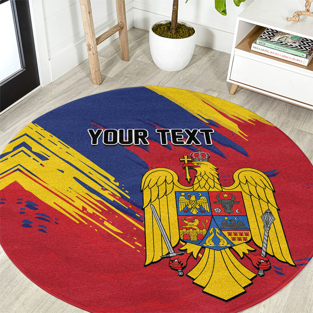 Personalized Romania Flag Day Round Carpet Royal Eagle Patriotic Heritage