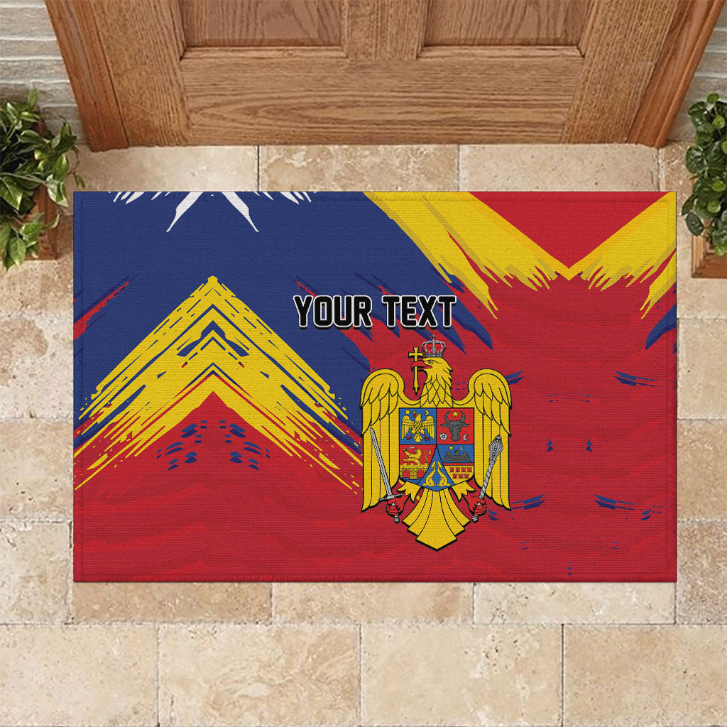 Personalized Romania Flag Day Rubber Doormat Royal Eagle Patriotic Heritage