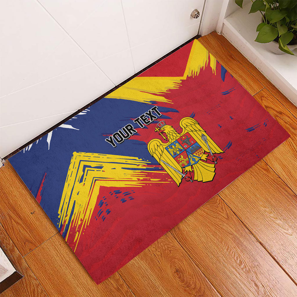Personalized Romania Flag Day Rubber Doormat Royal Eagle Patriotic Heritage