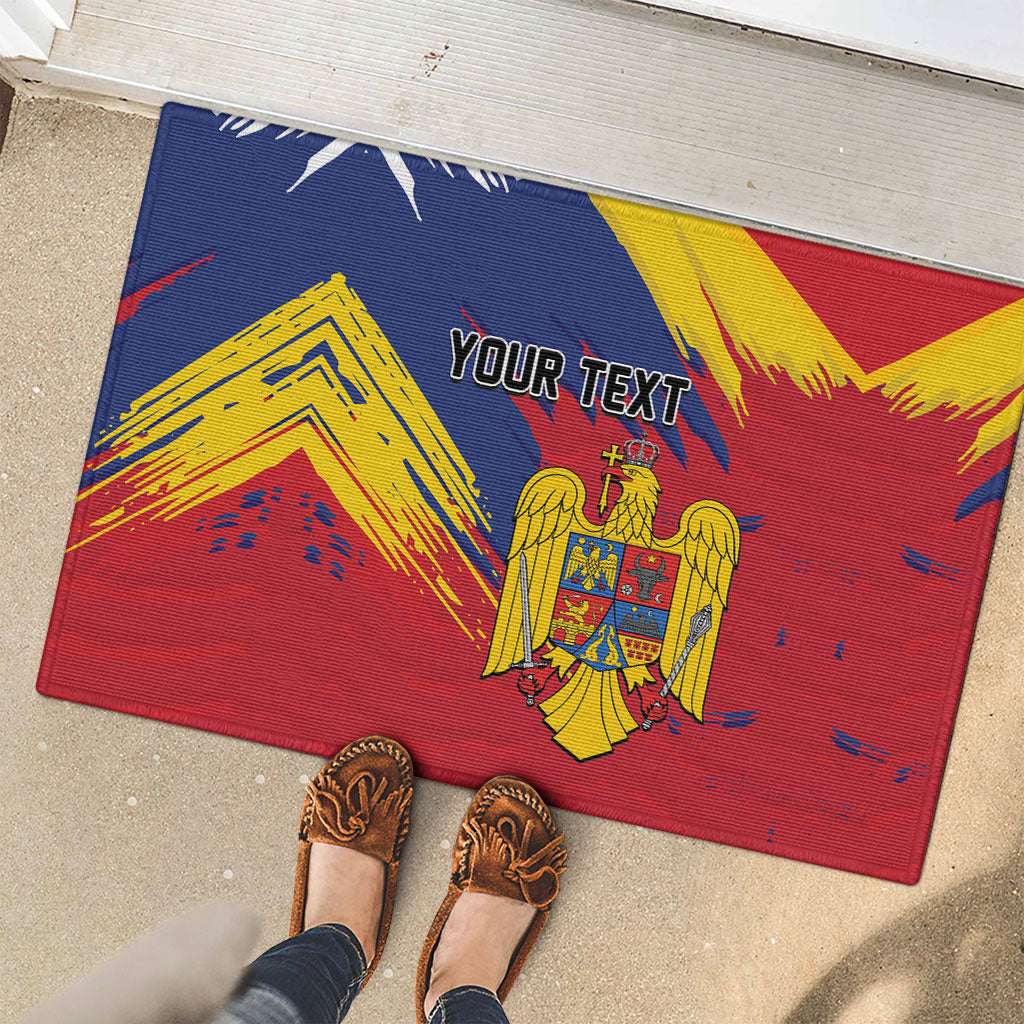 Personalized Romania Flag Day Rubber Doormat Royal Eagle Patriotic Heritage