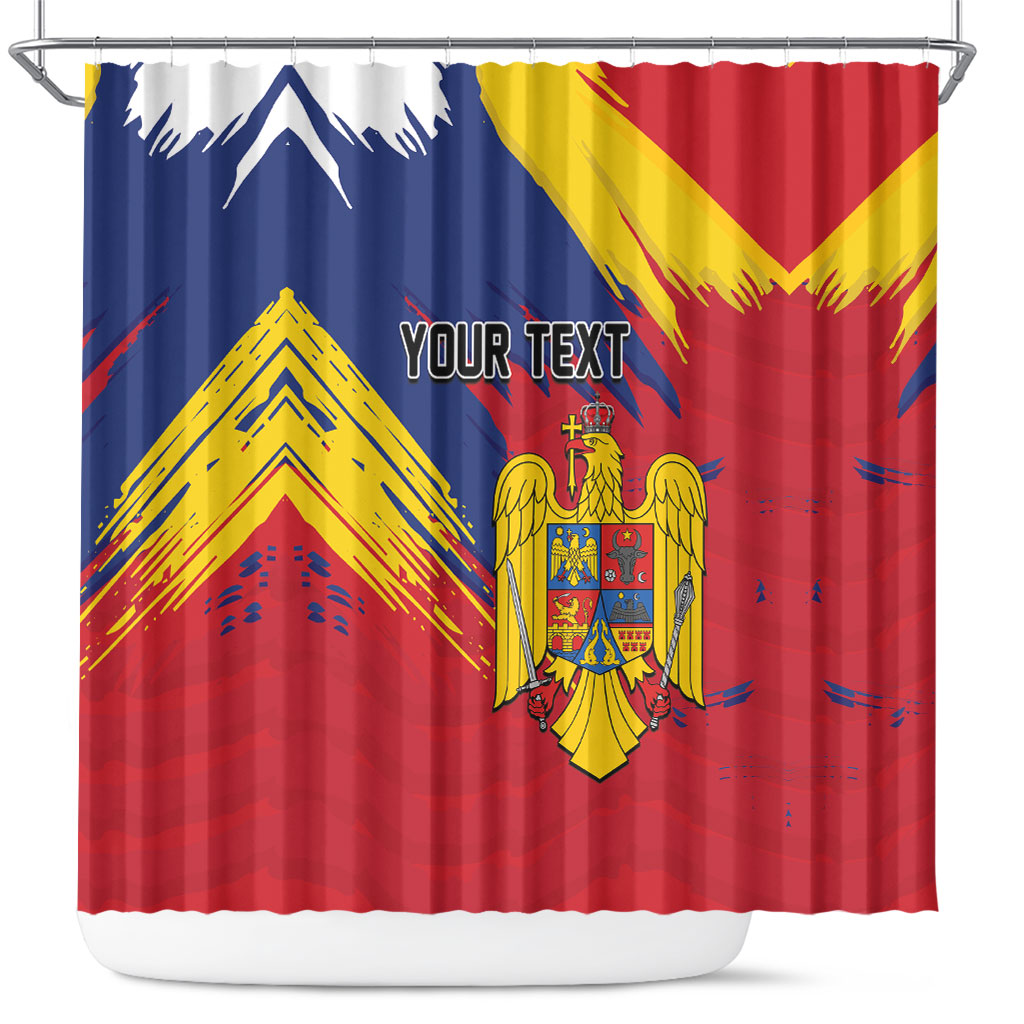 Personalized Romania Flag Day Shower Curtain Royal Eagle Patriotic Heritage