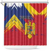 Personalized Romania Flag Day Shower Curtain Royal Eagle Patriotic Heritage
