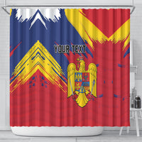 Personalized Romania Flag Day Shower Curtain Royal Eagle Patriotic Heritage