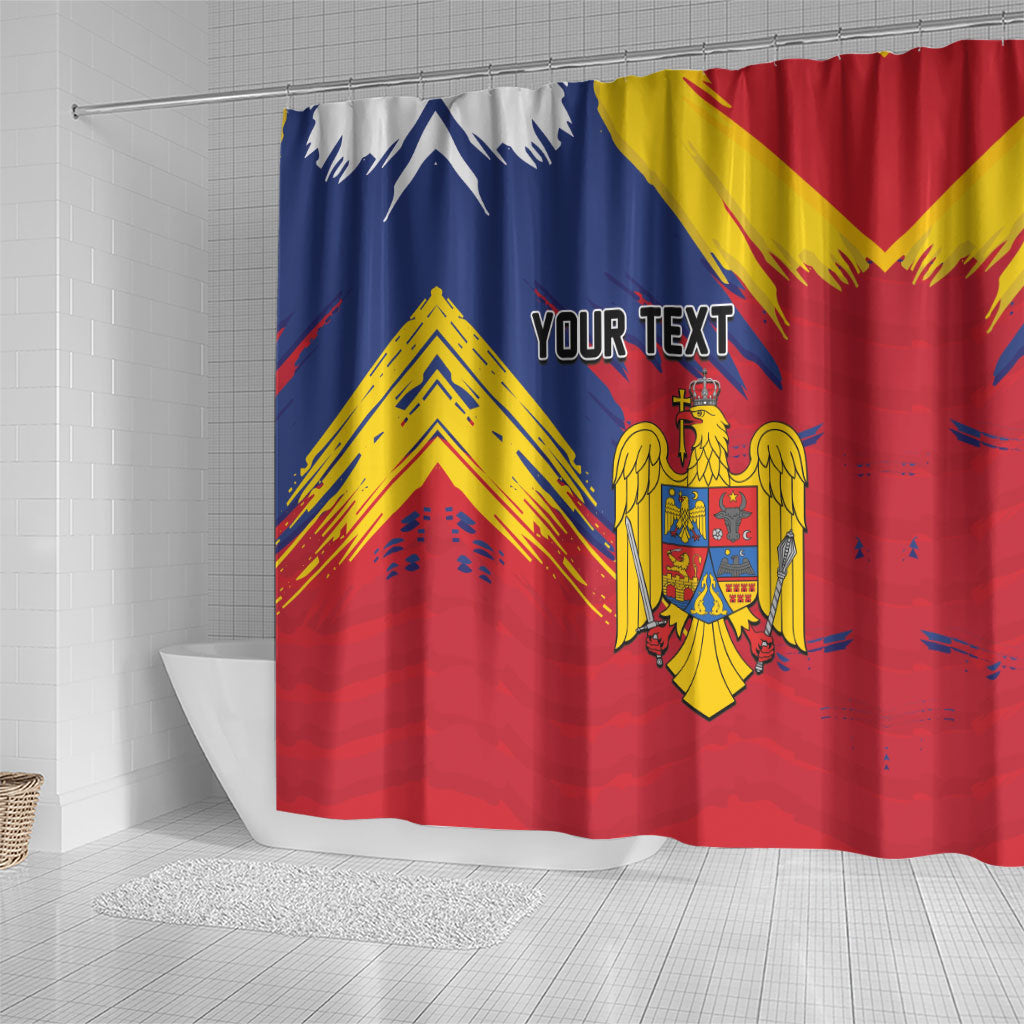 Personalized Romania Flag Day Shower Curtain Royal Eagle Patriotic Heritage