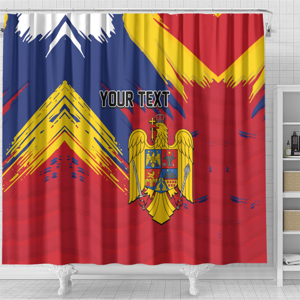 Personalized Romania Flag Day Shower Curtain Royal Eagle Patriotic Heritage