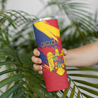 Personalized Romania Flag Day Skinny Tumbler Royal Eagle Patriotic Heritage