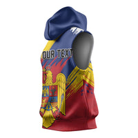 Personalized Romania Flag Day Sleeveless Hoodie Royal Eagle Patriotic Heritage