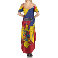 Personalized Romania Flag Day Summer Maxi Dress Royal Eagle Patriotic Heritage